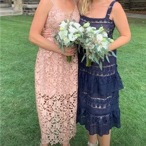 LACE A LINE MIDI DRESS